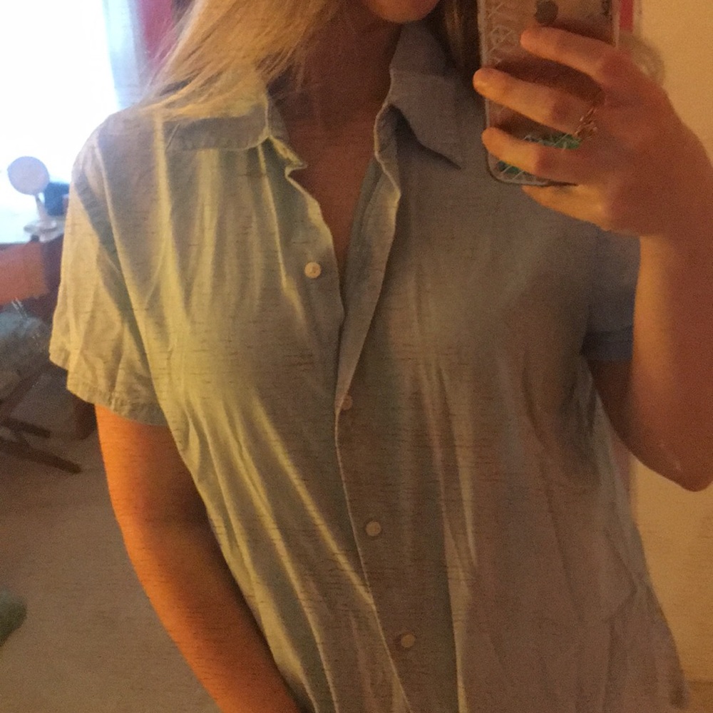 Blue button down